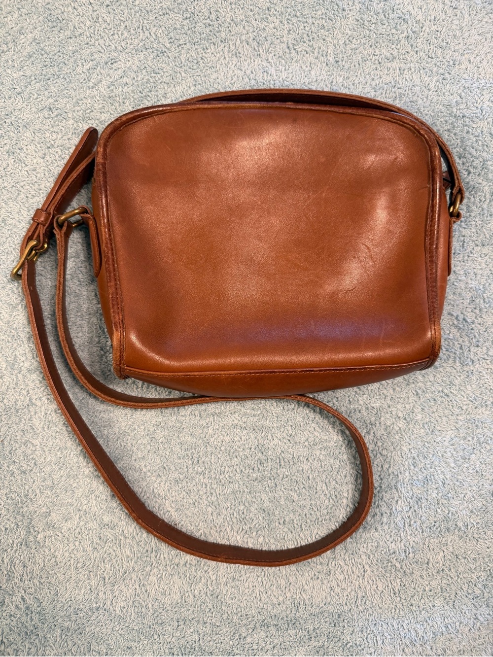 Vintage Coach Brown Leather Crossbody Bag Metropolis British Tan 9087 Y2K